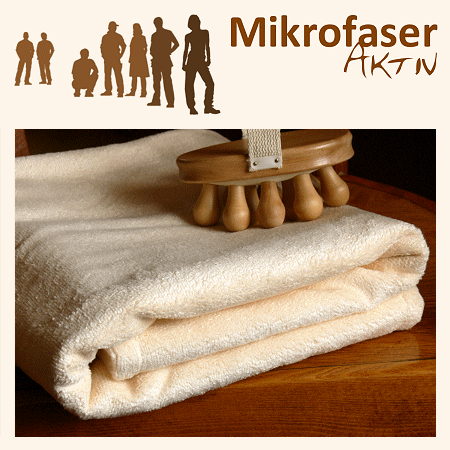 Aktiv Saunatuch 190, Wohlf�hl-Microfleece [Creme-Apricot]